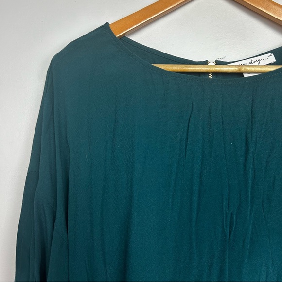 In Every Story Emerald Green Long Sleeve Blouse 2X - Picture 3 of 5